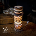 Aqua Onyx Lamp (Exotic Cylinder Table Lamp #22) - Table Lamp