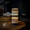 Aqua Onyx Lamp (Exotic Cylinder Table Lamp #23) - Table Lamp