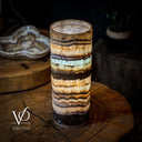 Aqua Onyx Lamp (Exotic Cylinder Table Lamp #23) - Table Lamp