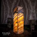 Aqua Onyx Small Square Crystal Table Lamp #56 - Table Lamp