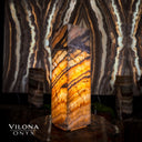 Aqua Onyx Small Square Crystal Table Lamp #56 - Table Lamp