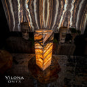 Aqua Onyx Small Square Crystal Table Lamp #56 - Table Lamp