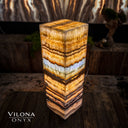 Aqua Onyx Small Square Crystal Table Lamp #52 - Table Lamp