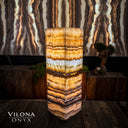 Aqua Onyx Small Square Crystal Table Lamp #52 - Table Lamp