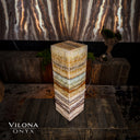 Aqua Onyx Small Square Crystal Table Lamp #52 - Table Lamp