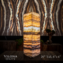 Aqua Onyx Small Square Crystal Table Lamp #52 - Table Lamp