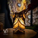 Aqua Onyx Square Table Lamp (Live Edge #1) - Table Lamp