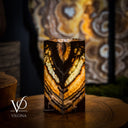 Aqua Onyx Square Table Lamp (Live Edge #1) - Table Lamp