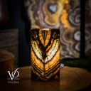 Aqua Onyx Square Table Lamp (Live Edge #1) - Table Lamp