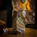 Aqua Onyx Square Table Lamp (Live Edge #1) - Table Lamp