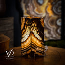 Aqua Onyx Square Table Lamp (Live Edge #1) - Table Lamp