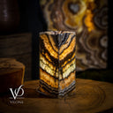 Aqua Onyx Square Table Lamp (Live Edge #2) - Table Lamp