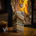 Aqua Onyx Square Table Lamp (Live Edge #2) - Table Lamp