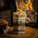 Aqua Onyx Square Table Lamp (Live Edge #3) - Table Lamp