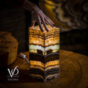 Aqua Onyx Square Table Lamp (Live Edge #3) - Table Lamp