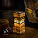 Aqua Onyx Square Table Lamp (Live Edge #5) - Table Lamp