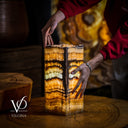 Aqua Onyx Square Table Lamp (Live Edge #5) - Table Lamp