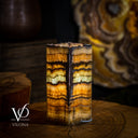 Aqua Onyx Square Table Lamp (Live Edge #5) - Table Lamp
