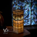 Aqua Onyx Square Table Lamp (Live Edge #8) - Table Lamp