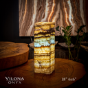 Aqua Onyx Square Table Lamp (Small #57) - Table Lamp