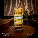 Aqua Onyx Square Table Lamp (Small #58) - Table Lamp