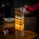 Aqua Onyx Square Table Lamp (Small #60) - Table Lamp