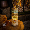 Aqua Onyx Square Table Lamp (Small #61) - Table Lamp