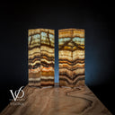 Aqua Onyx Square Table Lamp (Small Pair #65) - Table Lamp