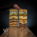 Aqua Onyx Square Table Lamp (Small Pair #65) - Table Lamp