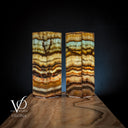 Aqua Onyx Square Table Lamp (Small Pair #65) - Table Lamp