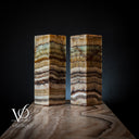 Aqua Onyx Square Table Lamp (Small Pair #65) - Table Lamp