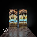Aqua Onyx Square Table Lamp (Small Pair #66) - Table Lamp