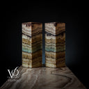 Aqua Onyx Square Table Lamp (Small Pair #66) - Table Lamp