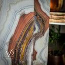 Aqua Raspberry Onyx Crystal (Floor Lamp Pair #9) - Floor