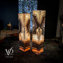 Aqua Raspberry Onyx Crystal (Floor Lamp Pair #9) - Floor