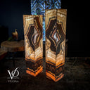 Aqua Raspberry Onyx Crystal (Floor Lamp Pair #9) - Floor