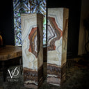 Aqua Raspberry Onyx Crystal (Floor Lamp Pair #9) - Floor