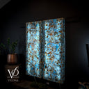 Argentina Blue Onyx mosaic wall panels backlit luxury stone wall art