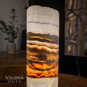Banded Ice Onyx Table Lamp #1 - Decor