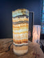 Custom Aqua Live Edge Drop Down Pendant Light Fixture (M.H)