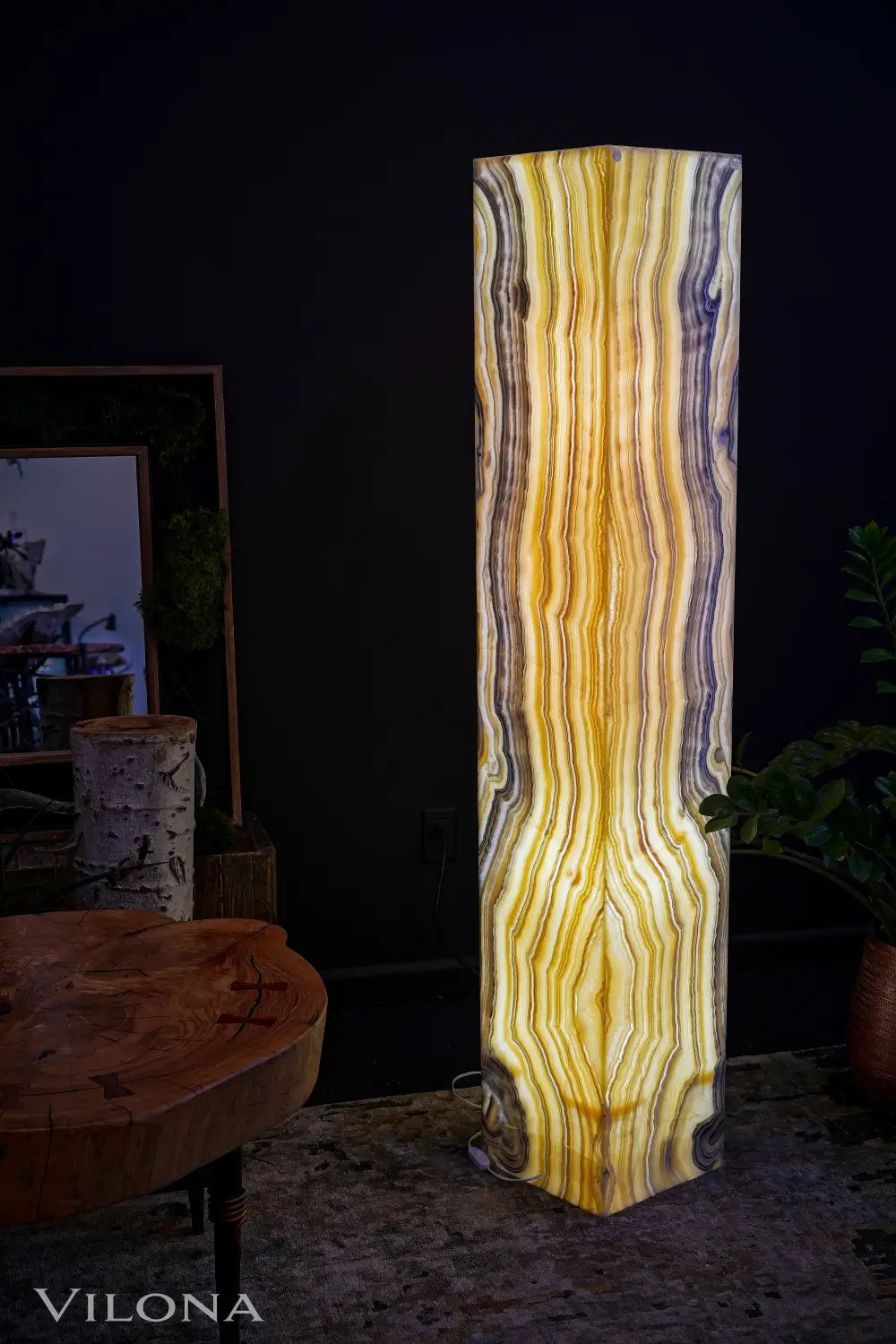 Golden Cloud Onyx Crystal Floor Lamp (1/2) - Desk Lamp