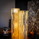 Close-up of Golden Cloud Onyx banding and translucent stone layers