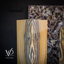 Unlit Golden Cloud Onyx floor lamp showing natural color and texture