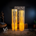 Top section detail of Golden Cloud Onyx with flowing banding