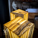 12x12 square base detail, handcrafted onyx floor lamp