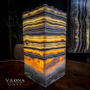 Golden Cloud Onyx Square Table Lamp #1 - Floor Lamp