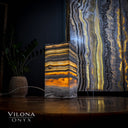 Golden Cloud Onyx Square Table Lamp #1 - Floor Lamp