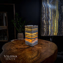 Golden Cloud Onyx Square Table Lamp #1 - Floor Lamp