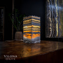 Golden Cloud Onyx Square Table Lamp #1 - Floor Lamp