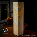 Golden Cloud Onyx Square Table Lamp #4 - Floor Lamp